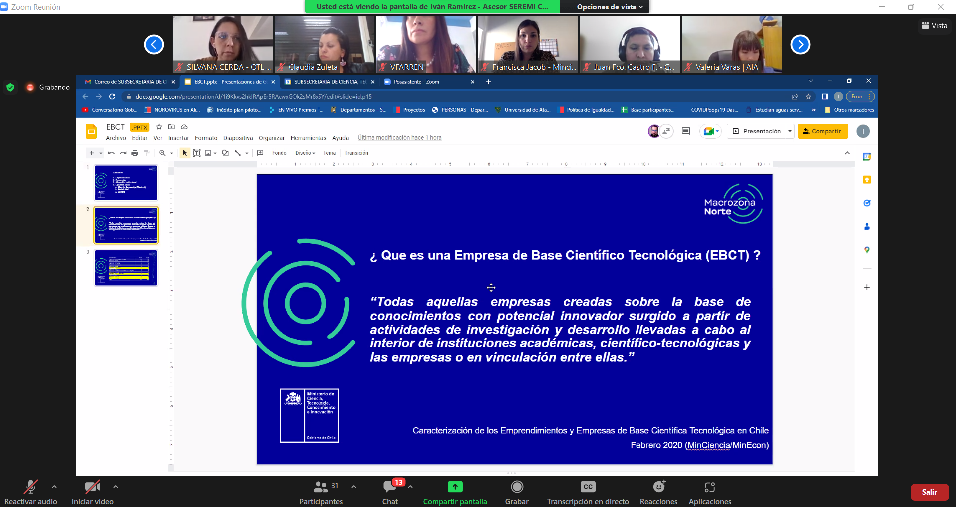 Sesión Inaugural de la Mesa Macrozonal EBCT contó con la participación del experto internacional en innovación y emprendimiento, Iván Vera