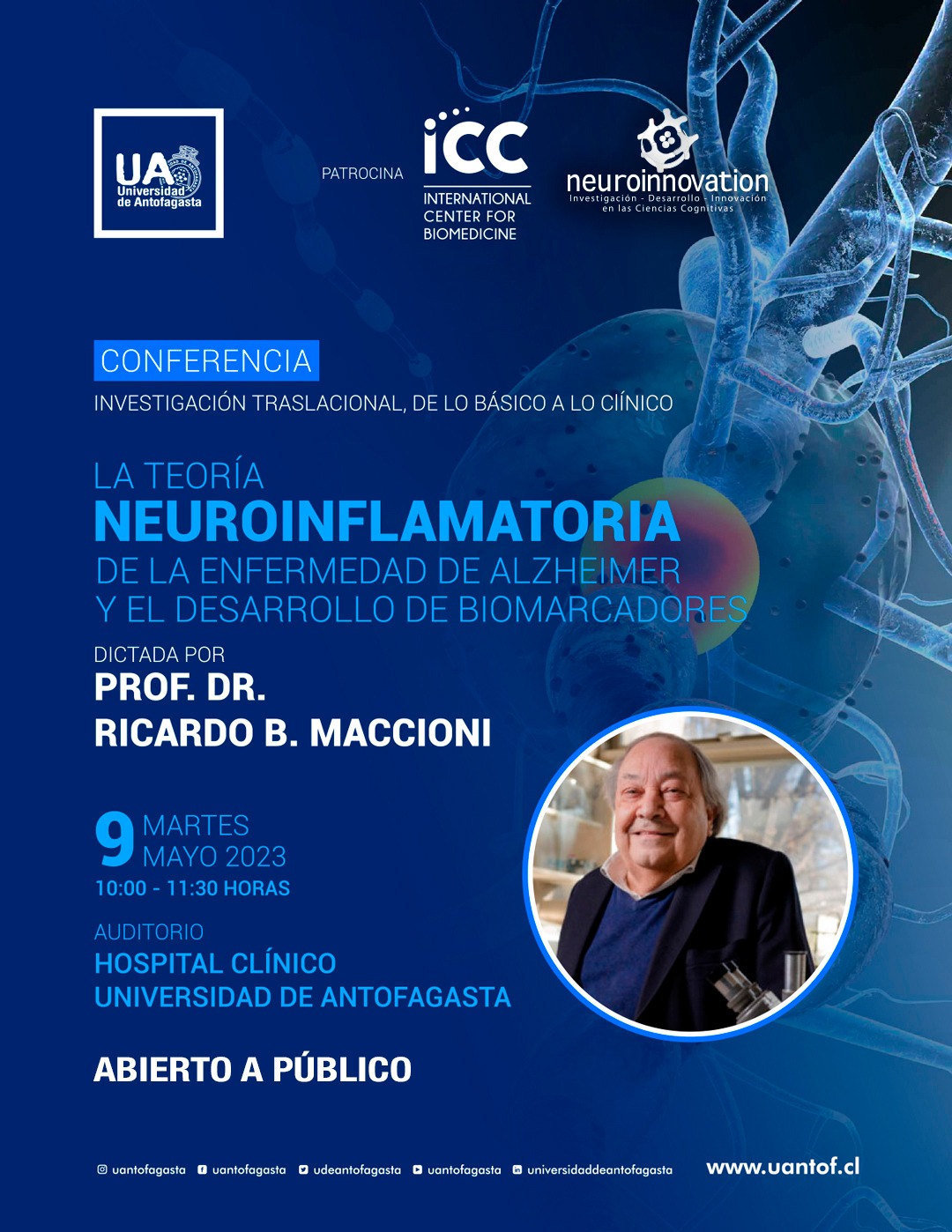 Candidato chileno a Premio Nobel de Fisiología y Medicina dictará Charla Magistral
