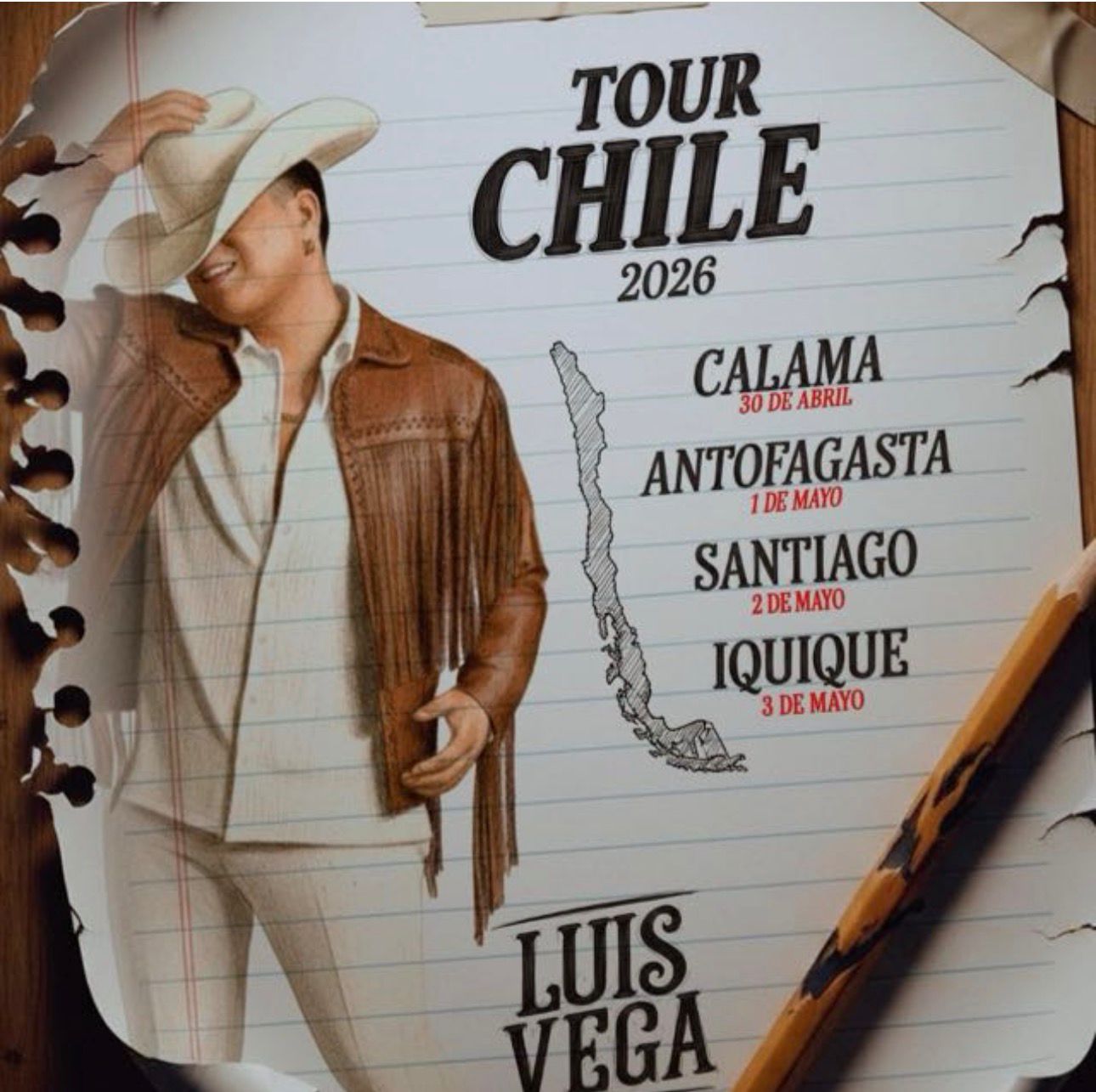 Luis Vega llega a Chile con su primera gira internacional