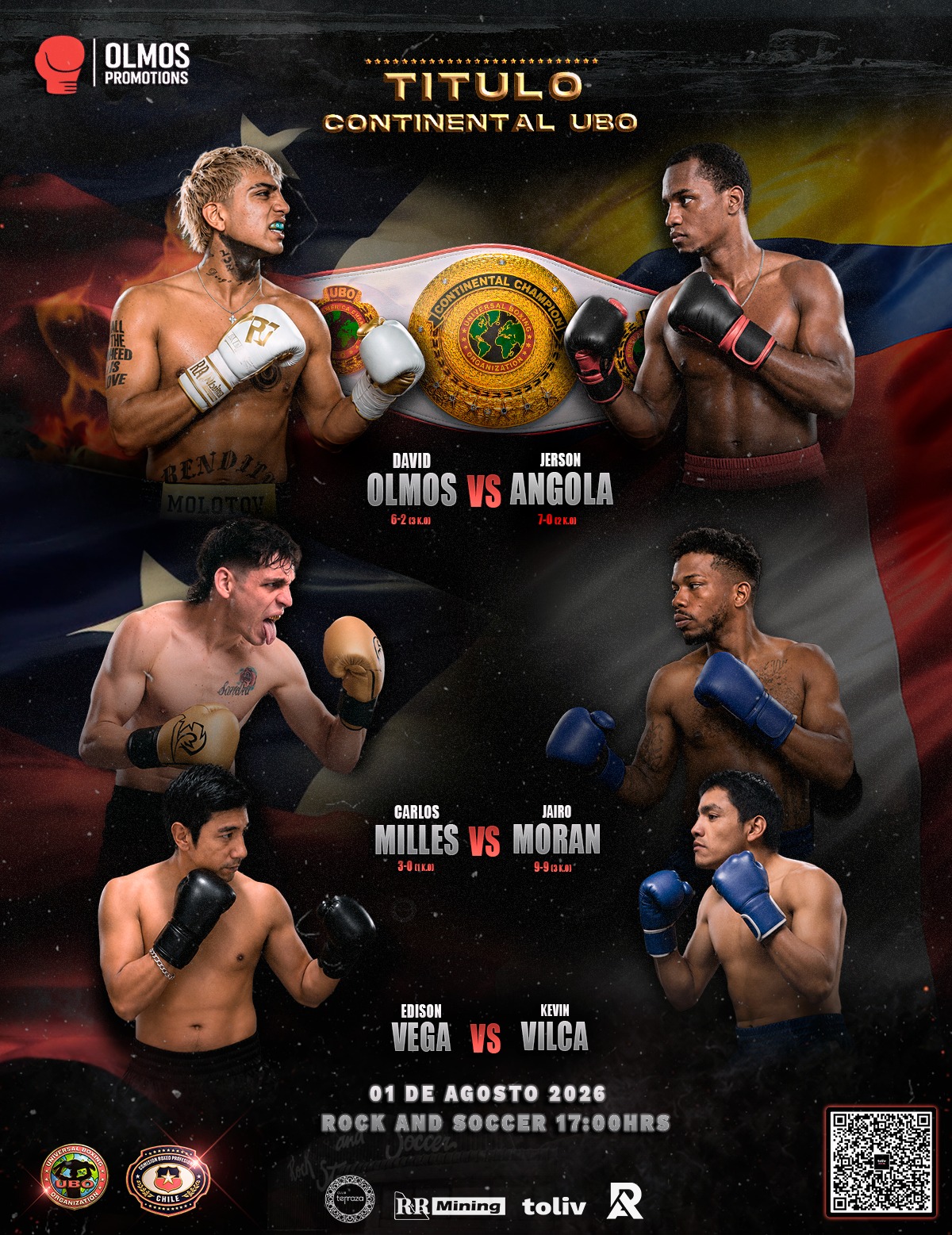 Antofagasta recibirá una gran velada internacional de boxeo con combate por el título continental UBO